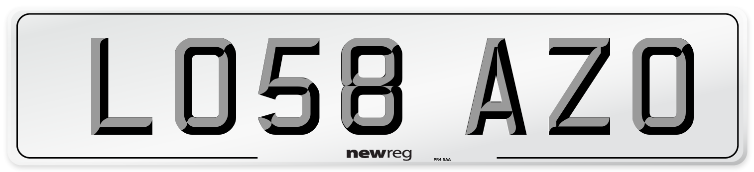 LO58 AZO Number Plate from New Reg